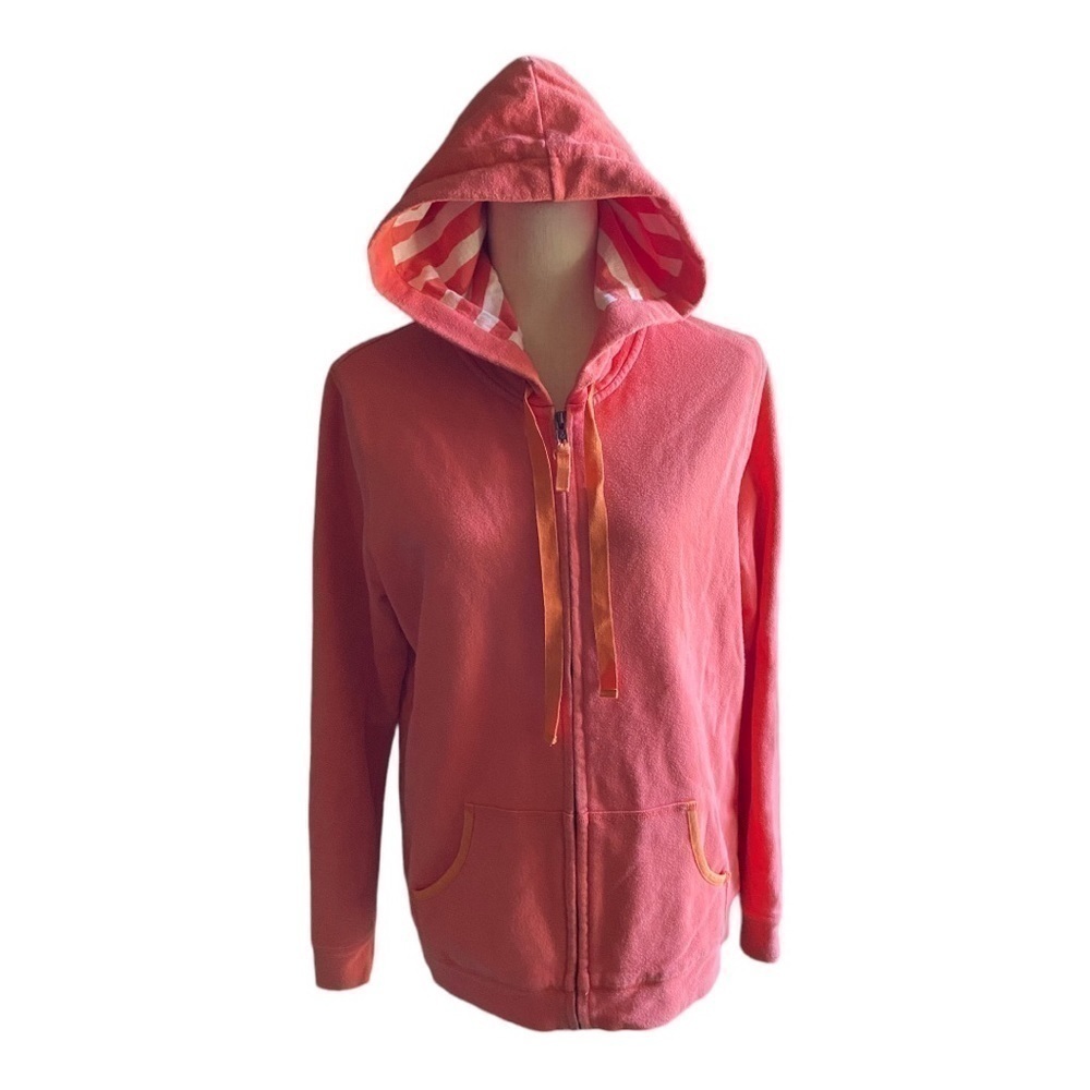 BODEN-PINK AND ORANGE ZIP FRONT HOODIE-SIZE GIRLS XL